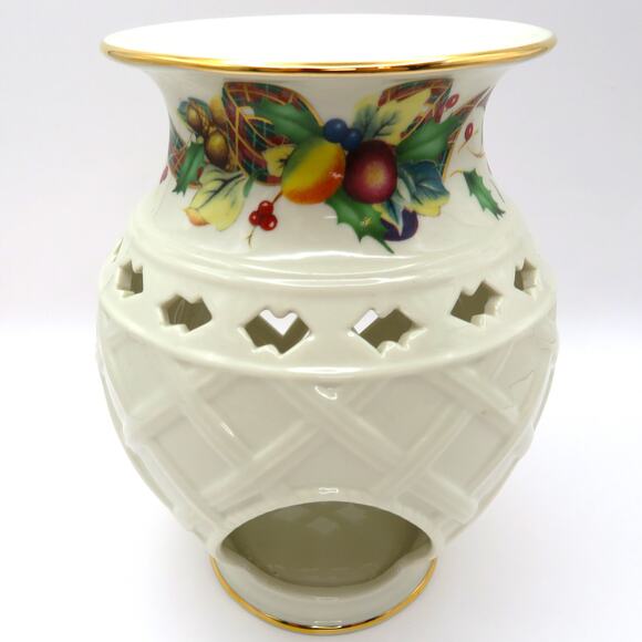 Lenox Holiday Tartan Luminary Tealight Wax Warmer Dimension Collection - Picture 2 of 11